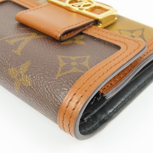 41131★1円スタート★LOUIS VUITTON ルイヴィトン 新品同様美品 ドーフィーヌ LV金具 モノグラムリバース 三つ折り財布 PVC ブラウンの画像6