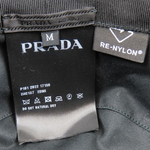 41144★1円スタート★PRADA プラダ 未使用品 現行 Re-Nylon バケットハット 三角ロゴ トライアングルロゴ M ハット ナイロン ブラックの画像9