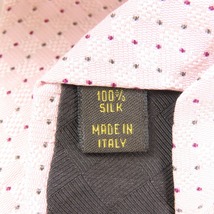 78588LOUIS VUITTON ルイヴィトン 新品同様美品 通勤 Yシャツ ビジネス スーツ ロゴ ドット柄 ネクタイ シルク ピンク メンズ_画像7