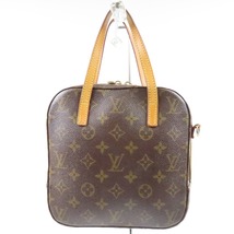 79766LOUIS VUITTON ルイヴィトン 中極美品 スポンティーニ モノグラム ハンドバッグ PVC/ヌメ革 ブラウン レディース_画像2