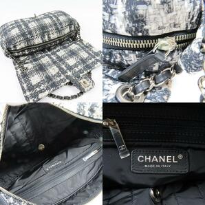 40926★1円スタート★CHANEL シャネル 新品同様美品 チェーンショルダーバッグ ツイードプリント ターンロック ココマーク ポーチ付きの画像9