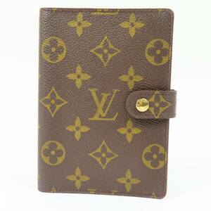 79193LOUIS VUITTON ルイヴィトン 新品同様美品 アジェンダPM ビジネス ヴィンテージ モノグラム 手帳カバー PVC ブラウン レディース