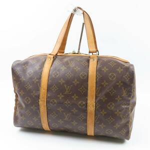 79099LOUIS VUITTON ルイヴィトン 中極美品 サックスプール35 ミニボストンバッグ ヴィンテージ モノグラム ハンドバッグ ヌメ革 ブラウン