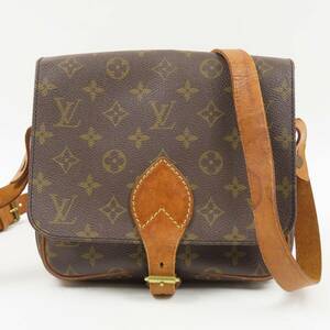 79125LOUIS VUITTON ルイヴィトン 中綺麗 カルトシエール 斜め掛けOK ヴィンテージ モノグラム ショルダーバッグ ヌメ革 ブラウン