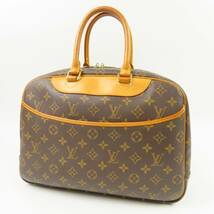 79442LOUIS VUITTON ルイヴィトン 外綺麗 ドーヴィル ヴィンテージ モノグラム M47270 ハンドバッグ PVC ヌメ革 ブラウン レディース_画像1