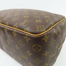 79442LOUIS VUITTON ルイヴィトン 外綺麗 ドーヴィル ヴィンテージ モノグラム M47270 ハンドバッグ PVC ヌメ革 ブラウン レディース_画像5