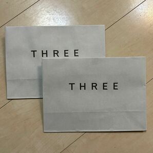 【新品】THREE スリー 紙袋 ショッパー 2つ ショップ袋