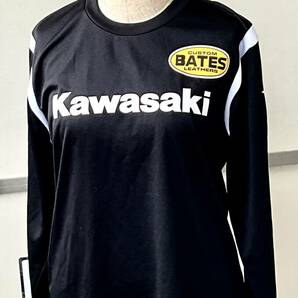 BATES Kawasaki motorcycle モーターサイクル レーシング  Tシャツ ブラック 長袖  メッシュ フリーサイズの画像3