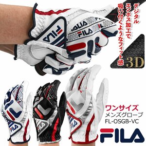 FILA ゴルフ バダス グローブ ワンサイズ ホワイト/ブルー 左手用(右利き用)[57043]