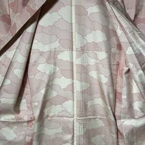 【wellriver】 大島紬 夏用 着物 正絹 単衣 小紋 雲柄 可愛い 身丈160cm 和服 和装 #B540！の画像9