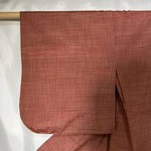 【wellriver】 信州紬 単衣 夏用 着物 正絹 上質 縞模様 普段使い カジュアル 和服 和装 #B551！_画像6