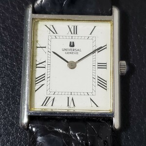 1円～UNIVERSAL GENEVE ユニバーサルジュネーブ 手巻き スクエア メンズ腕時計 968