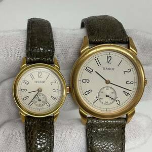 営HS042-60◆ TISSOT ティソ ペアウォッチ A280 A220 スモセコ ゴールド クォーツ 腕時計 （現状品）