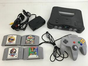 ●営SR061-80　Nintendo64 任天堂 本体　ブラック　NUS-001 コントローラー ソフト まとめ　マリオカート　ポケモン　他　1996年製