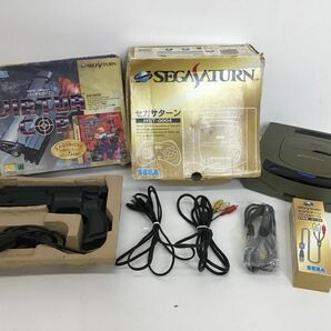 ●代DM054-120 セガサターン本体 HST-0004/グレー SEGA用 バーチャコップ バーチャガンセット GS-9059 カセット コントローラーなしの画像1