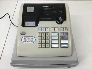 ●営ST1008-120　【通電確認済み】 CASIO/カシオ 電子レジスター TE-M80 レジ 店舗用品 会計レジ 業務用 背面デジタル表示