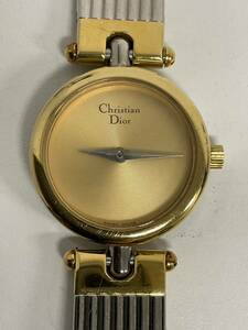 DA0129-60◆ 【電池交換済み・稼働品】Christian Dior クリスチャンディオール 3025 ゴールド×シルバー 腕時計 