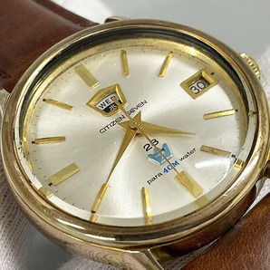 CITIZEN シチズン セブン SEOG 51302-C 金張りケース 23石 ヴィンテージ 手巻き 稼働 デイデイト パラウォーター メンズ 腕時計の画像2