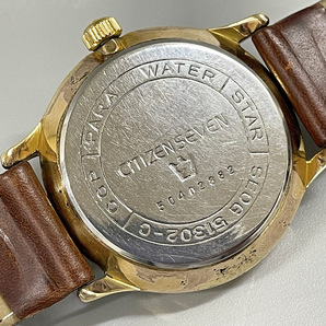 CITIZEN シチズン セブン SEOG 51302-C 金張りケース 23石 ヴィンテージ 手巻き 稼働 デイデイト パラウォーター メンズ 腕時計の画像9