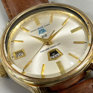CITIZEN シチズン セブン SEOG 51302-C 金張りケース 23石 ヴィンテージ 手巻き 稼働 デイデイト パラウォーター メンズ 腕時計の画像3