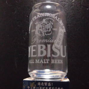 非売品 エビスビール グラス 5個 ( 商売繁盛！ ラッキーエビスオリジナル 缶型グラス ) ( エビス YEBISU BEER 恵比寿ビール サッポロビールの画像3