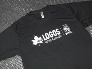 希少! 未使用 非売品 ボス ロゴス オリジナル ロング Tシャツ Lサイズ ブラック 黒 BOSS LOGOS コラボ サントリーボスコーヒー 長袖Tシャツ