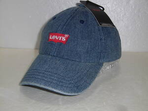 定価3850円 未使用 正規品 リーバイス キャップ デニム USED加工 Levi’s CAP バットウィングロゴ （ 浅め コットン 帽子　）unisex