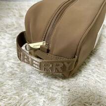 1円〜/新品未使用 BURBERRY バーバリー セカンドバッグ クラッチバッグ ハンド ゴールド 金具 ナイロン ロゴ メンズレディースベージュ_画像7