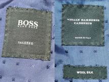 定価25万!!!頂点頂上!!!【ヒューゴボス HUGOBOSS】極上のカノニコ生地◎極上のウールシルク TAILOREDセットアップスーツ ネイビー 紺 XL_画像7