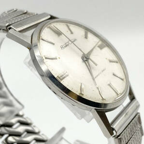 1円 稼働品 SEIKO CROWN セイコー クラウン J14036 手巻き メンズ 腕時計 21石 白文字盤 シルバー ヴィンテージ VD0012の画像3