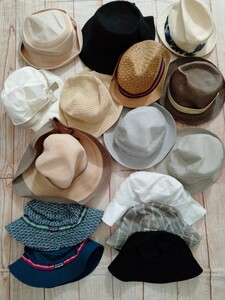 ◆ １円～スタート！◆　ハット 麦わら 帽子 patagonia DIESEL GAP H&M 他 まとめ売り　15個セット 