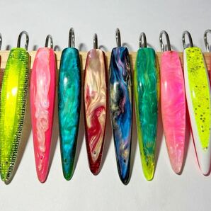 鳥山漁具 【B品10本セットF】トローリング 人気の弓角ルアー 9〜10cm ステンレス針 弓ツノ サワラ・ブリ・近海青物釣り (静岡店発送F0424）の画像2