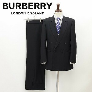 ◆BURBERRYS バーバリー モヘヤ混 ダブル スーツ セットアップ 黒 ブラック YA6