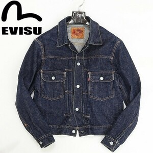 ◆EVISU エヴィス 初期タグ 1507 バッファロー 水牛パッチ 2nd セカンドタイプ デニム ジャケット Gジャン インディゴ 40