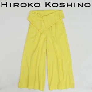 ヴィンテージ◆HIROKO KOSHINO ヒロココシノ ワイド クロップ カラー パンツ 黄色 イエロー 63-90