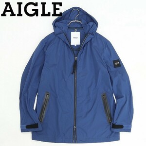 ◆AIGLE エーグル 撥水 モーデン カッティング マウンテ パーカー ジャケット ブルー L