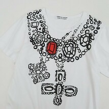 ◆COMME des GARCONS コムコム コムデギャルソン 手書きビジュープリント コットン 半袖 Tシャツ 白 ホワイト_画像3