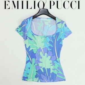 国内正規品◆EMILIO PUCCI エミリオ プッチ ストレッチ 総柄 半袖 Tシャツ トップス カットソー ZS