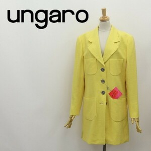 新品◆ungaro solo donna ウンガロ ブークレ カラー コート 黄色 イエロー 42/8