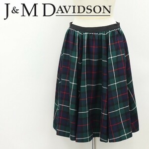 美品◆J&M Davidson J&M デヴィッドソン チェック柄 ギャザー フレア スカート 10