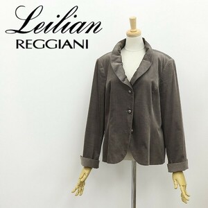 ◆Leilian レリアン REGGIANI ストレッチ コットン コーデュロイ 3釦 ジャケット 13+ 大きいサイズ