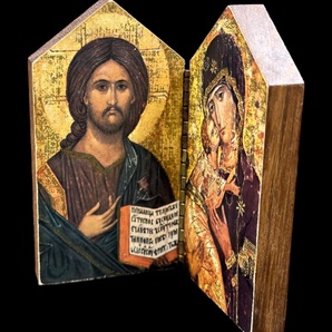 ビンテージ 宗教画 西洋美術 イコン 聖母マリア イエス=キリスト の画像2
