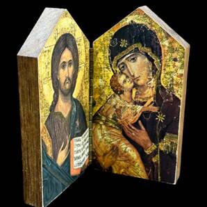 ビンテージ 宗教画 西洋美術 イコン 聖母マリア イエス=キリスト の画像3