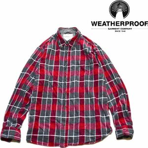 1点物◆WeatherProof赤ネルシャツ長袖チェックシャツ古着メンズL/XLレディースOKアメカジ90sストリート/スポーツ/アメリカンブランド372321