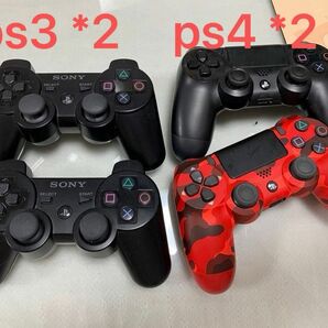 【ジャンク品】 ps3 *2 ps4 *2コントローラー ジャンク 中古品。4点 動作未確認のためジャンク品として出品いたします。