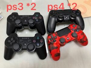 【ジャンク品】 ps3 *2 ps4 *2コントローラー ジャンク 中古品。4点 動作未確認のためジャンク品として出品いたします。