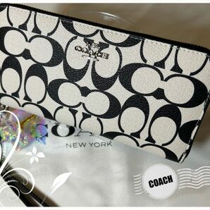 COACH シグネチャー ロング ジップ アラウンド ウォレット