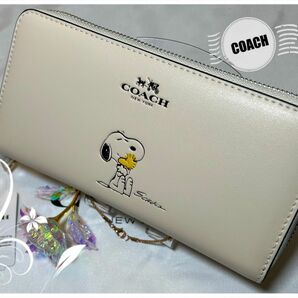 コーチ 長財布 COACH PEANUTS スヌーピー コラボ F53773