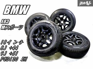 21年バリ山スタッドレス！塗装品！●BMW純正 X3 E83 Mスポーツ ホイール 4本 18インチ 8J 9J +44 +51 PCD120 5H 5穴 3415614/3415615