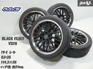 ●即納 RAYS レイズ BLACK FLEET V210 19インチ 8J +35 PCD 114.3 5穴 5H ハブ径 約71mm タイヤ ホイール 4本 ヴェルファイア アルファード